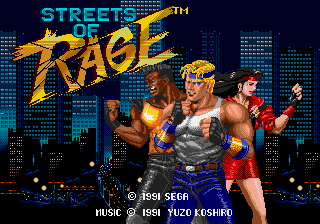 Original Streets of Rage Genesis title screen