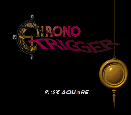Chrono Trigger title screen captured from the supplied original cartridge