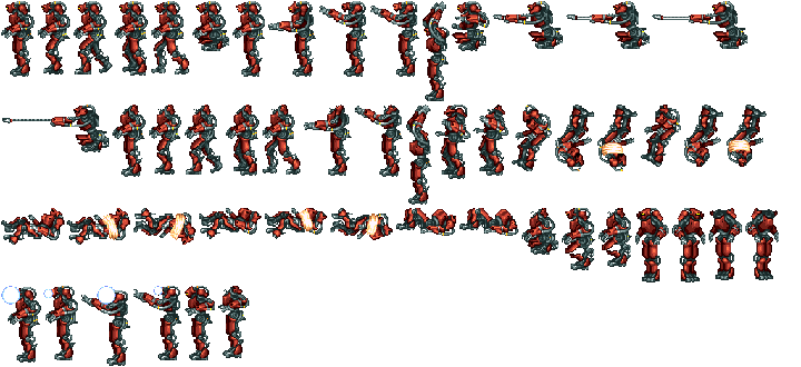 Armored weapon soldier - sprite set 1195 - palette 34