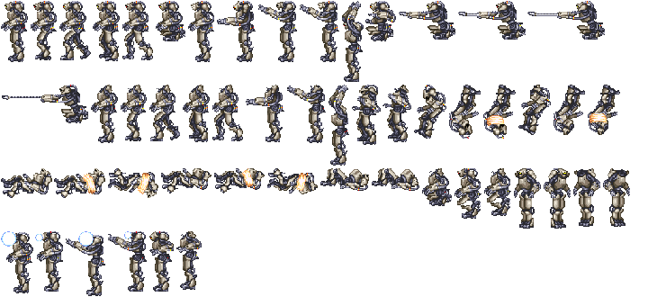 Armored weapon soldier - sprite set 1195 - palette 48