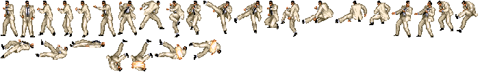 Short-haired fighter - sprite set 1001 - palette 38