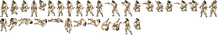 Twin-blade fighter - sprite set 1023 - palette 38